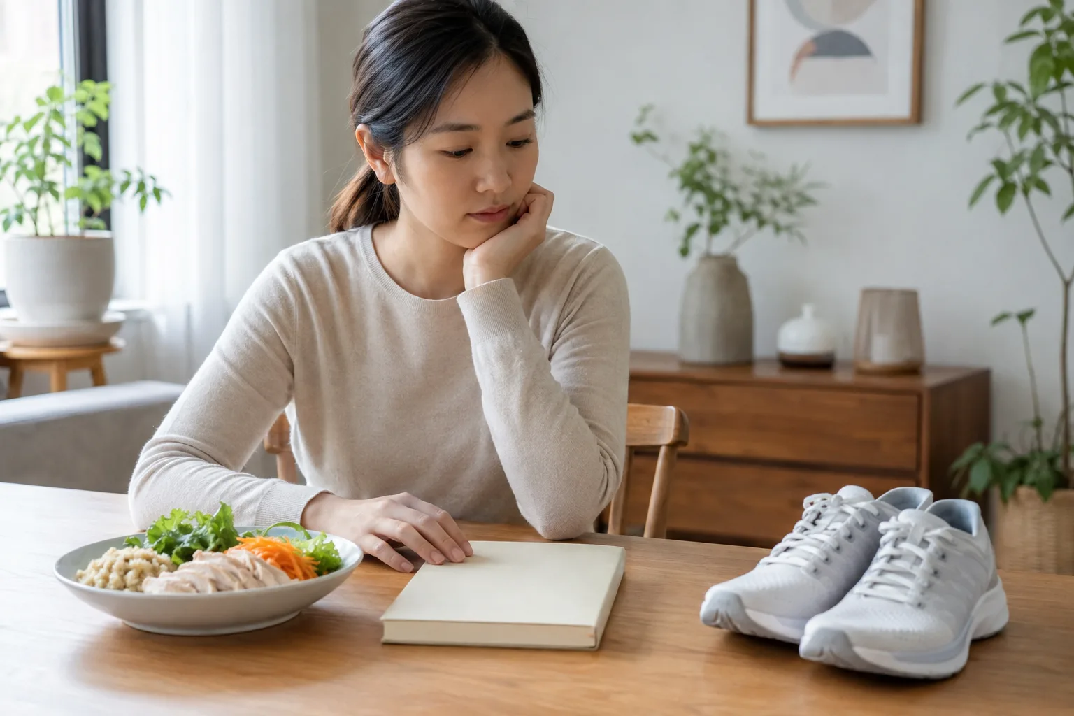 식사와 운동, 휴식의 변화를 돌아보는 30대 여성